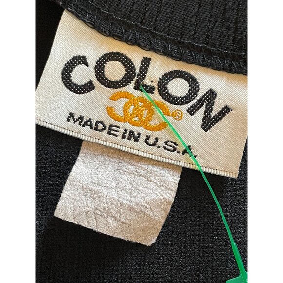 Vintage Colon black beaded button V-neck blouse tunic ribbed evening glam - Picture 7 of 8